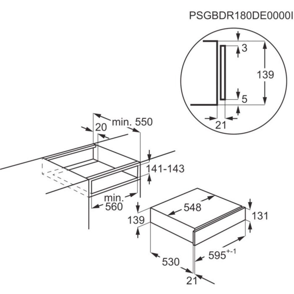 AEG OD8K11B Cassetto scaldavivande cm. 60 h. 13 - nero