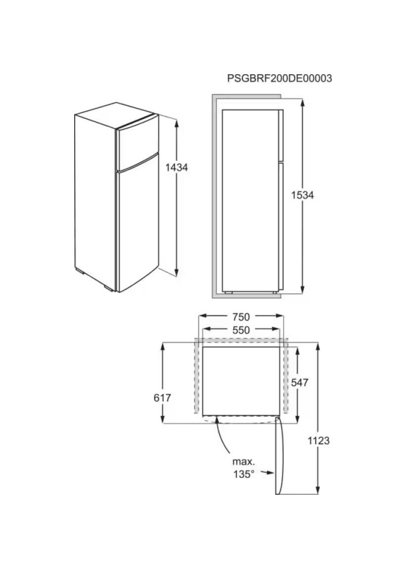 Electrolux LTB1AE24W0 Serie 500 ColdSense Frigorifero con congelatore a libera installazione cm. 55 h 144 - lt. 206 - bianco