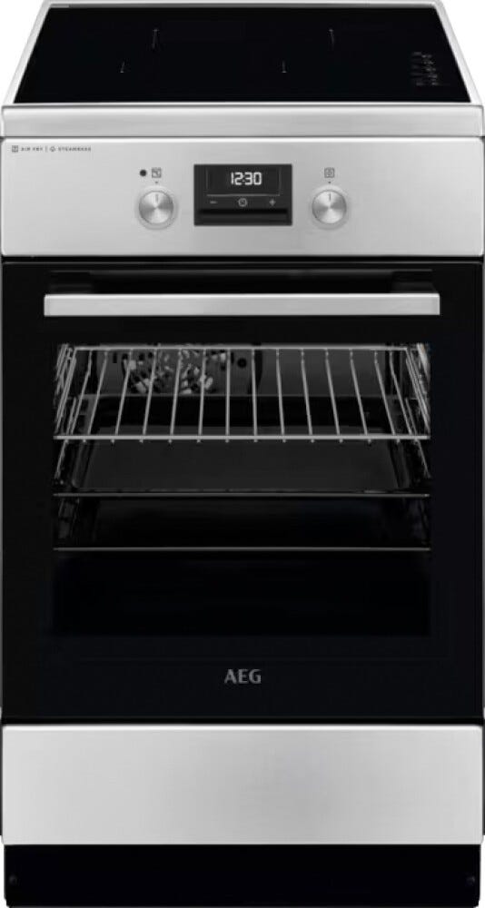AEG CIB56491BM Cucina da accosto cm. 50x60 - 4 zone induzione + 1 forno elettrico - inox/nero