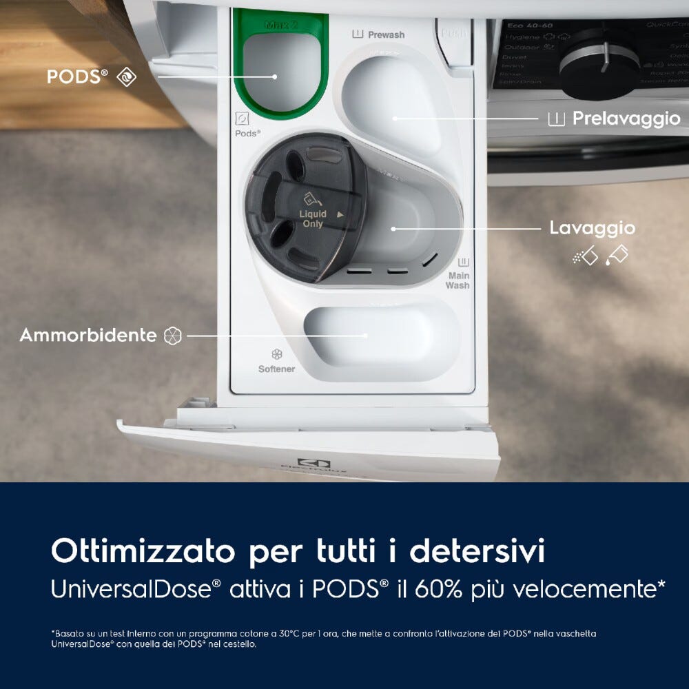 Electrolux EW6F310V Serie 600 SensiCare UniversalDose Lavatrice cm. 60 - capacità 10 kg - bianco