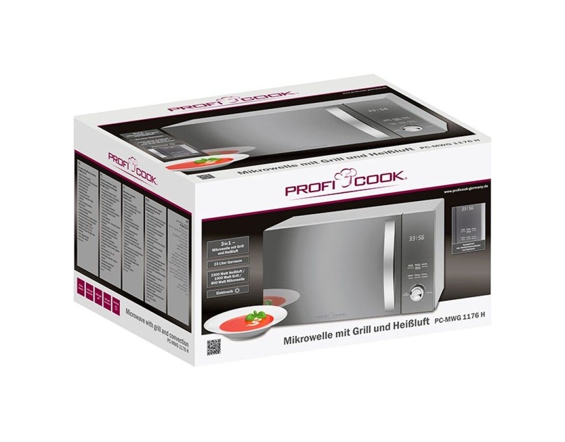 Proficook PCMWG1176 Forno a microonde cm. 54,2 - argento