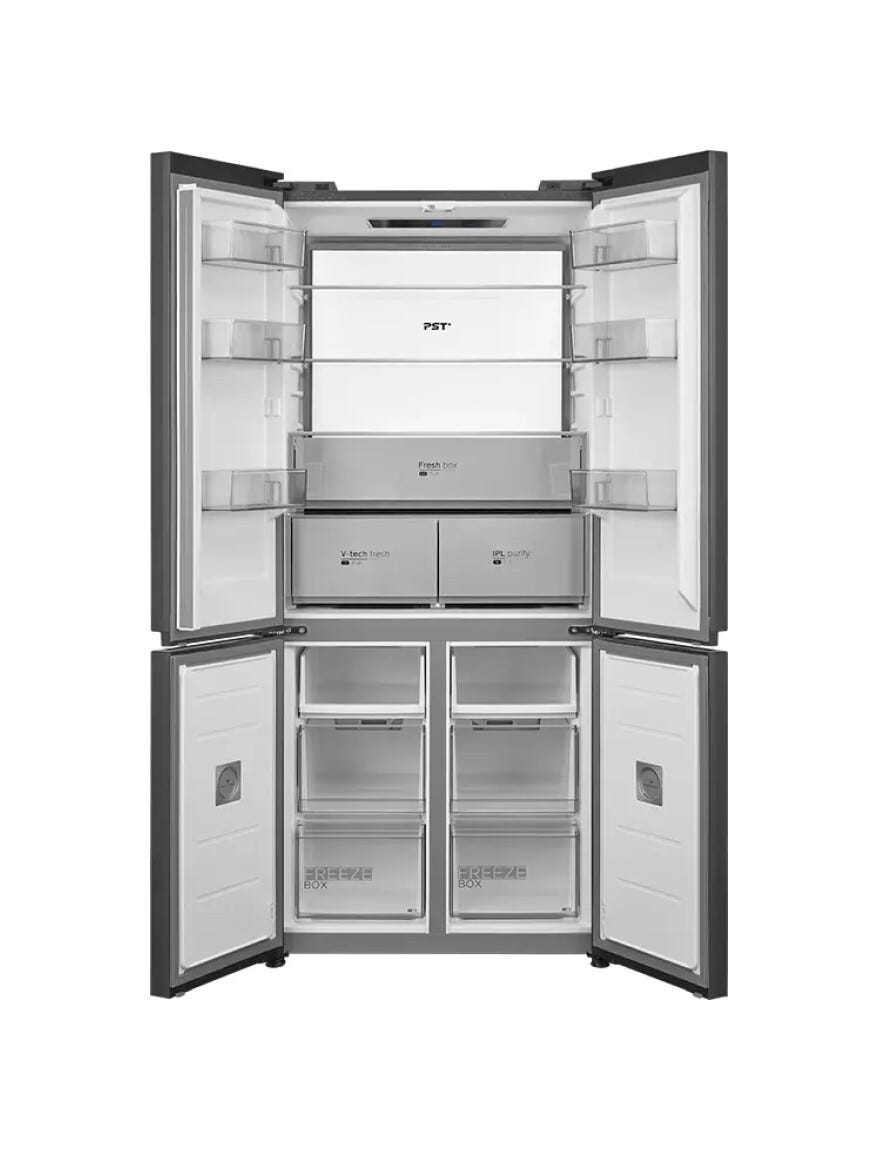 Midea MDRM706BIE70 Frigorifero con congelatore 4 porte - cm. 83 h. 191 - lt. 515 - vetro grigio