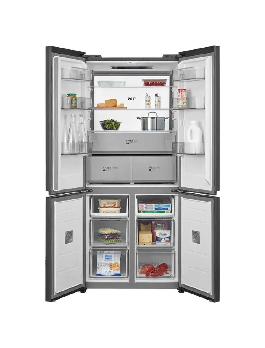 Midea MDRM706BIE70 Frigorifero con congelatore 4 porte - cm. 83 h. 191 - lt. 515 - vetro grigio