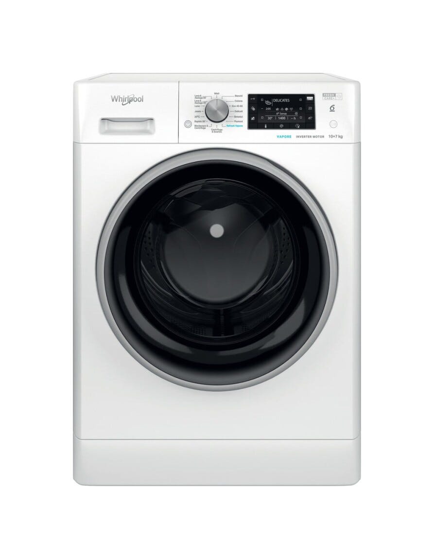 Whirlpool FFWDD 107448 WBS IT Lavasciuga cm. 60 - capacità 10 kg - asciugatura 7 kg - bianco