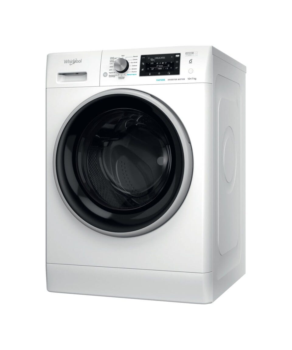 Whirlpool FFWDD 107448 WBS IT Lavasciuga cm. 60 - capacità 10 kg - asciugatura 7 kg - bianco