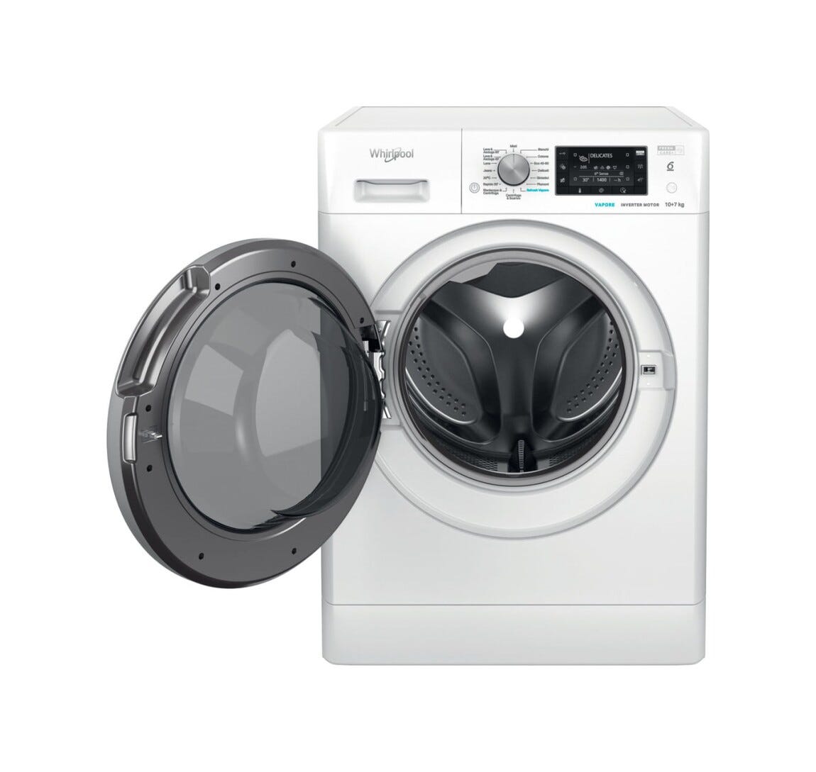 Whirlpool FFWDD 107448 WBS IT Lavasciuga cm. 60 - capacità 10 kg - asciugatura 7 kg - bianco