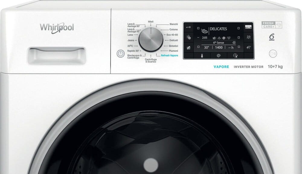 Whirlpool FFWDD 107448 WBS IT Lavasciuga cm. 60 - capacità 10 kg - asciugatura 7 kg - bianco