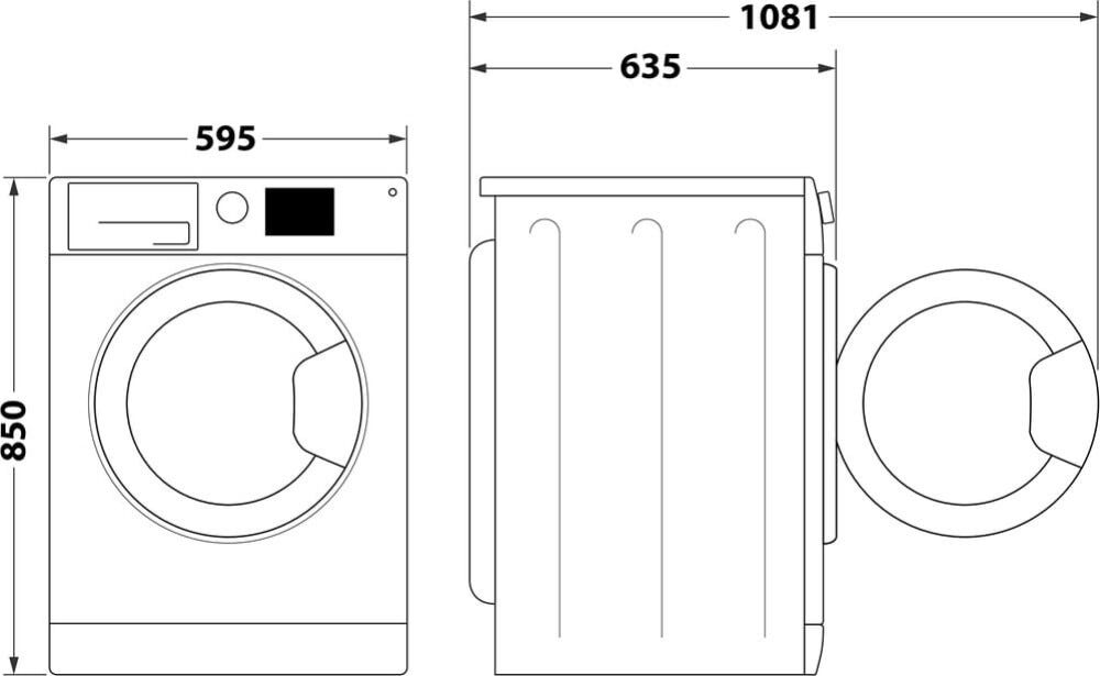 Whirlpool FFWDD 107448 WBS IT Lavasciuga cm. 60 - capacità 10 kg - asciugatura 7 kg - bianco