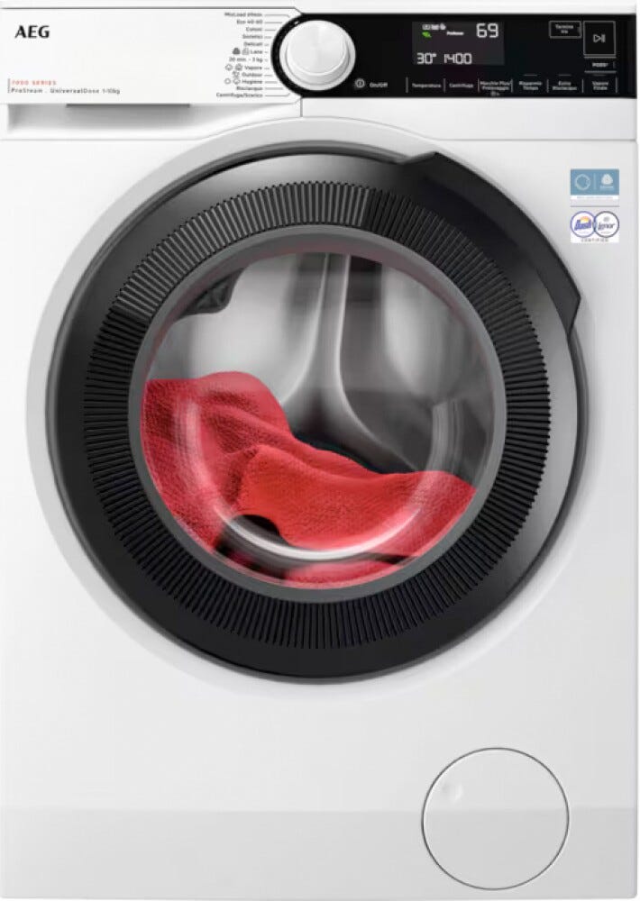 AEG LR7FD104V Serie 7000 ProSteam Lavatrice cm. 60 - capacità 10 kg - bianco