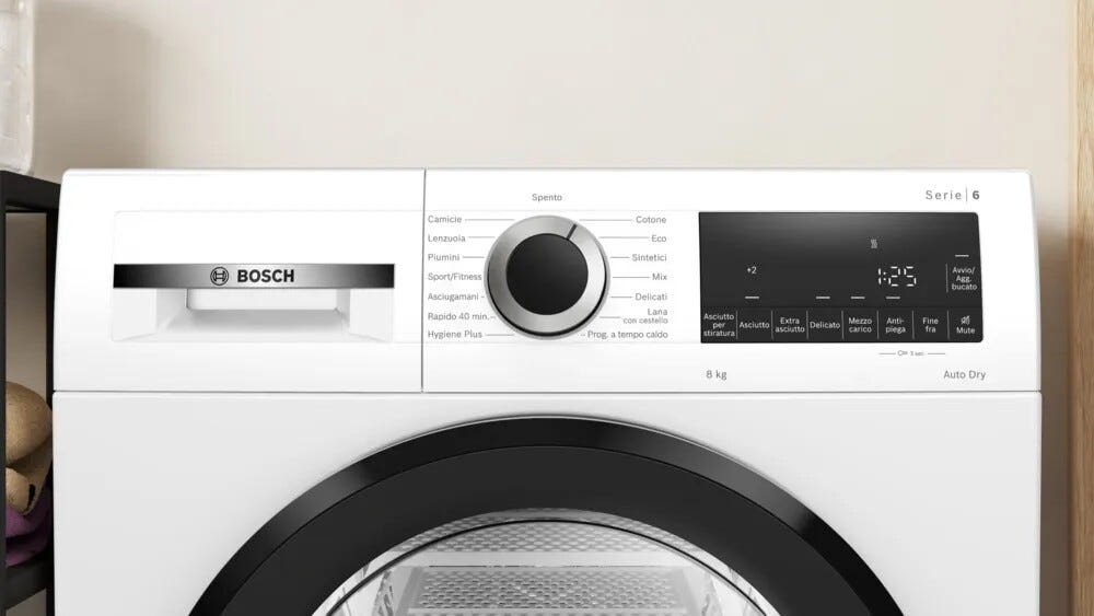 Bosch WQG233D1II 6 Asciugatrice cm. 60 - capacità 8 kg - bianco