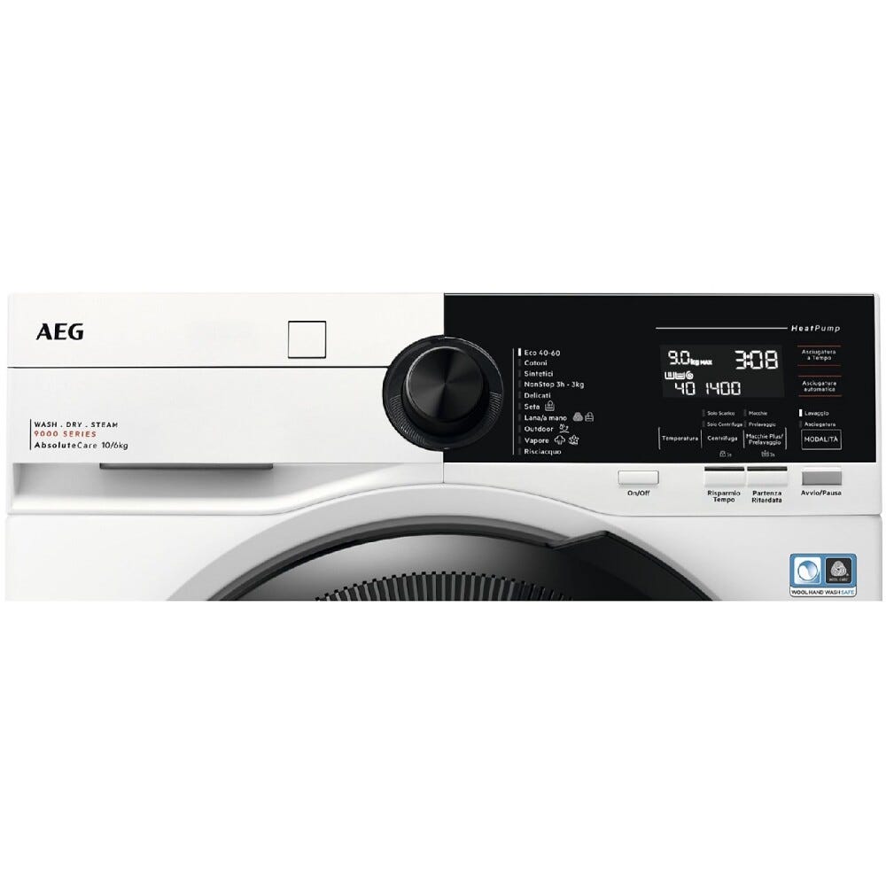 AEG LWR9E106AB Serie 9000 AbsoluteCare Lavasciuga cm. 60 - lavaggio 10 kg - asciugatura 6 kg - bianco