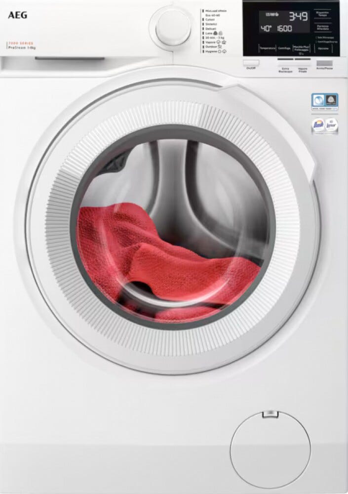 AEG LR7G86CW Serie 7000 ProSteam Lavatrice cm. 60 - capacità 8 kg - bianco
