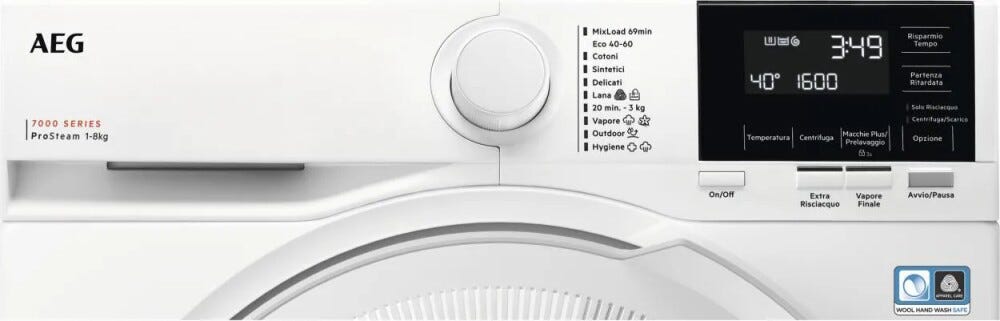 AEG LR7G86CW Serie 7000 ProSteam Lavatrice cm. 60 - capacità 8 kg - bianco