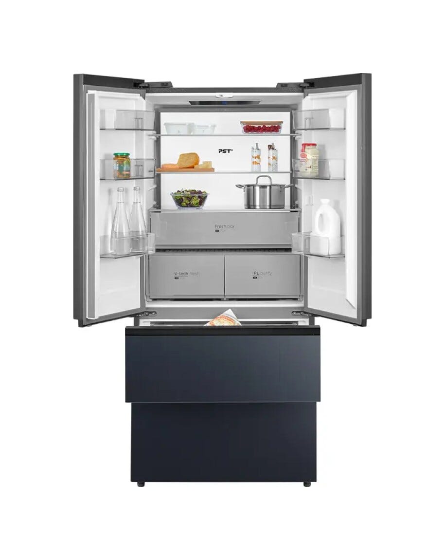 Midea MDRF705BIE70 Frigorifero con congelatore french door cm. 83 h. 191 - lt. 515 - vetro grigio