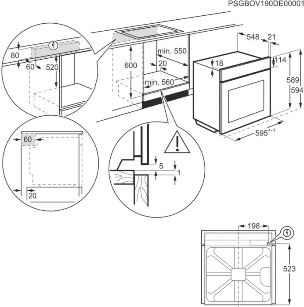 AEG TU5PB431SB Serie 5000 SurroundCook® Forno multifunzione pirolitico cm. 60 - nero