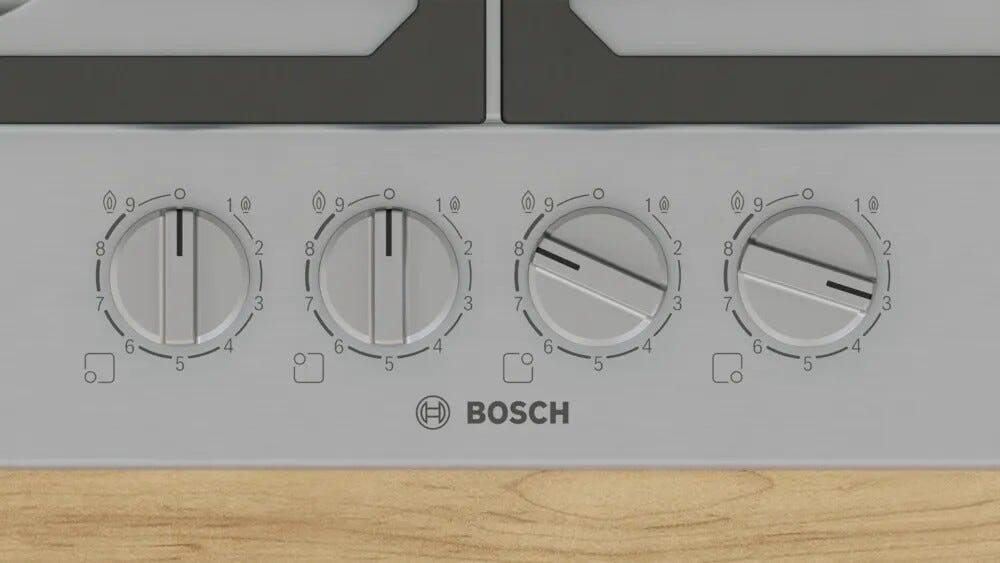 Bosch PCP6A5I90 6 Piano cottura a gas cm 60 - inox