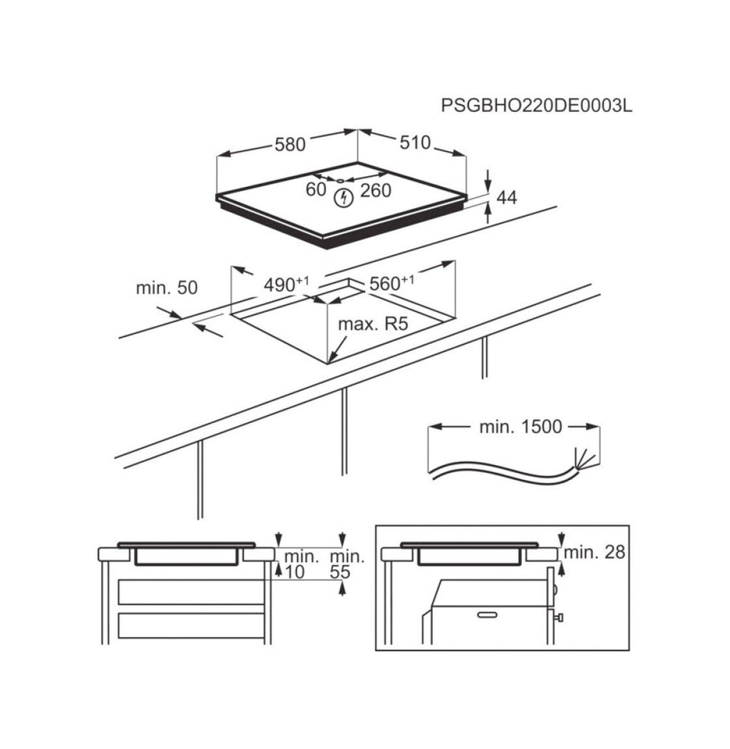 AEG TI63IQ10IB Serie 7000 SenseBoil® Piano cottura a induzione cm. 60 - vetroceramica nero