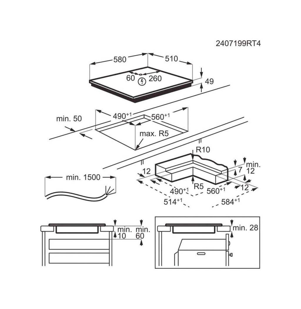 AEG TI63IQ10IB Serie 7000 SenseBoil® Piano cottura a induzione cm. 60 - vetroceramica nero