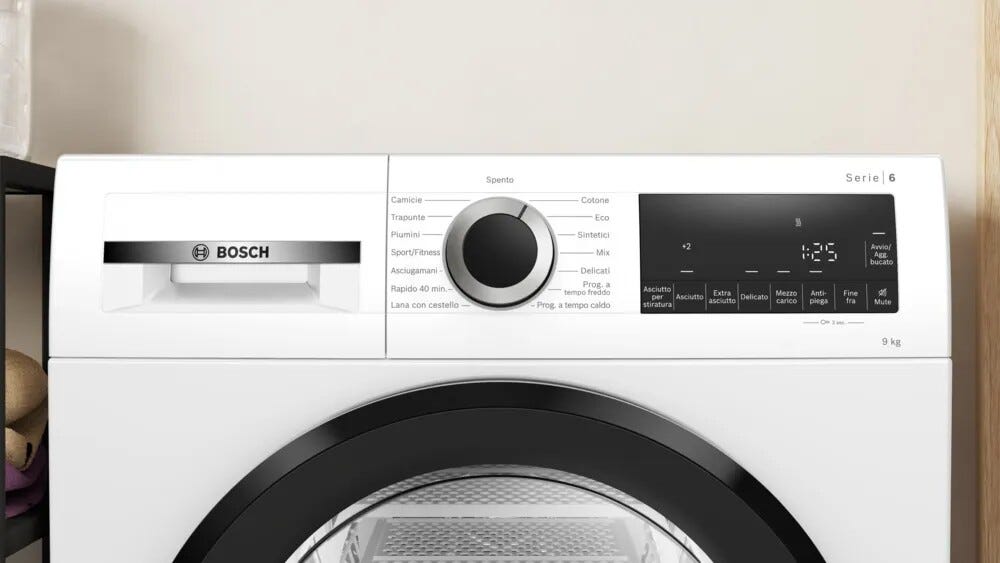 Bosch WQG24201IT 6 Asciugatrice cm. 60 - capacità 9 kg - bianco