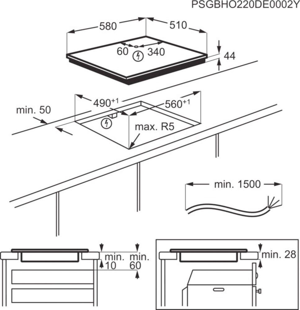 AEG TI63IQ10IZ Serie 7000 Sense Piano cottura a induzione cm. 60 - SaphirMatt