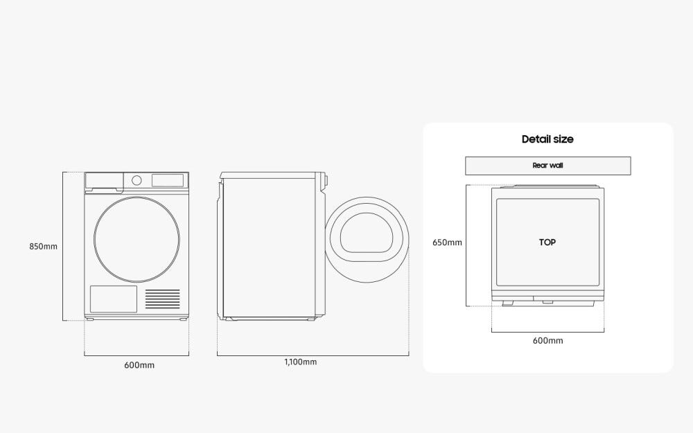 Samsung DV90DB7845GEU3 Bespoke AI Asciugatrice cm. 60 - capacità 9 kg - bianco
