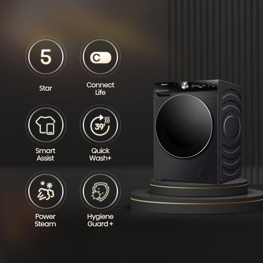 Hisense WF7S1247BB Lavatrice cm. 60 - capacità 12 kg - nero