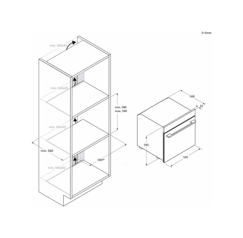 Haier H6ID25G3YTB1 ID Serie 2 Forno elettrico multifunzione pirolitico cm. 60 - nero