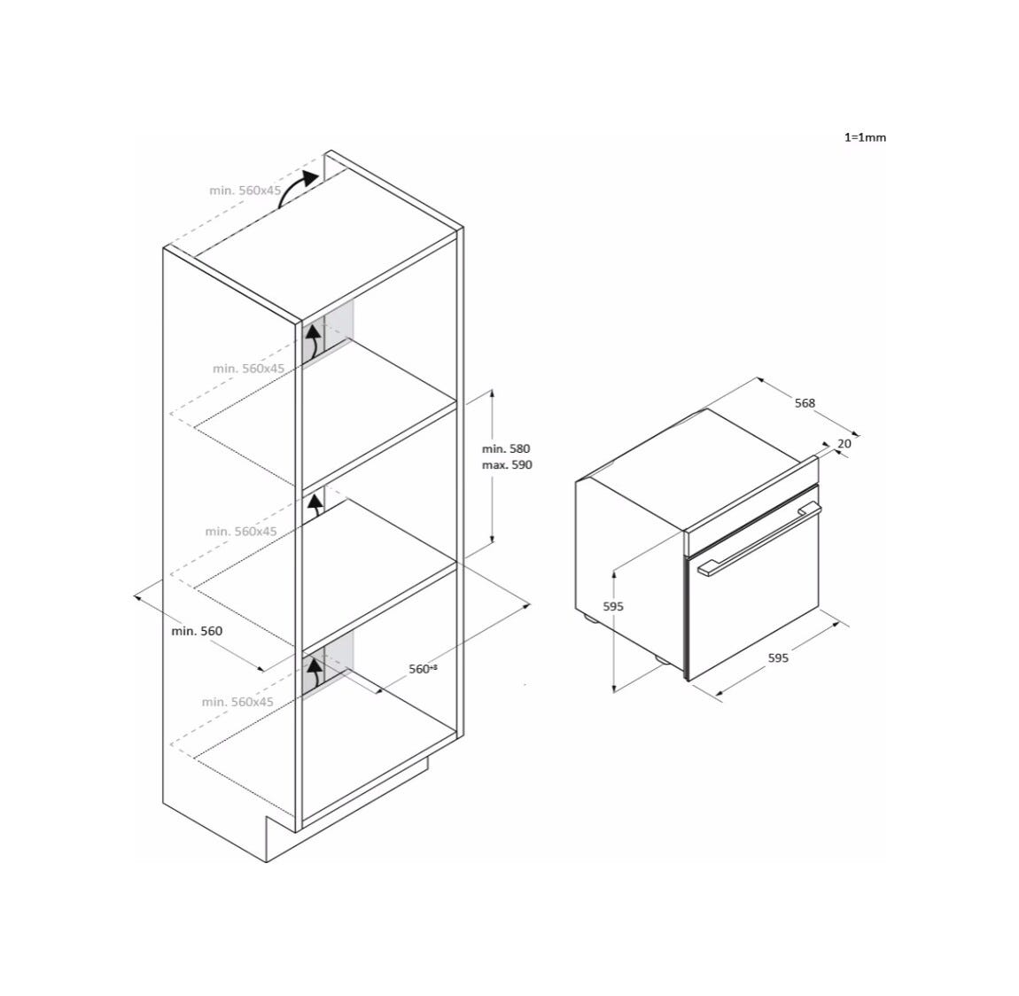 Haier H6ID25G3YTB1 ID Serie 2 Forno elettrico multifunzione pirolitico cm. 60 - nero