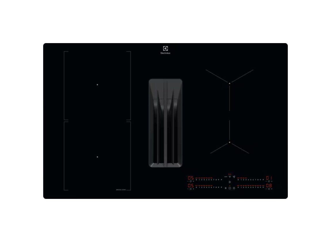 Electrolux KCC83480I Piano cottura induzione cm. 80 con cappa integrata da 550 m3/h - vetro nero