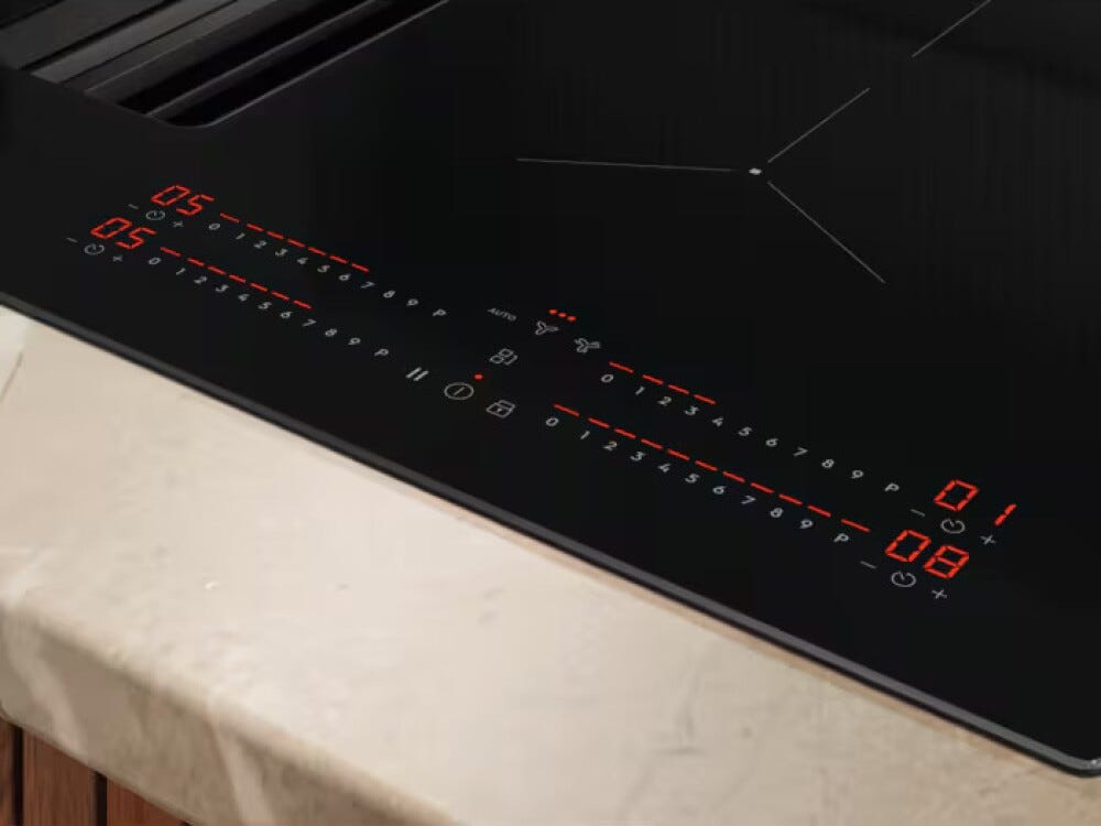 Electrolux KCC83480I Piano cottura induzione cm. 80 con cappa integrata da 550 m3/h - vetro nero