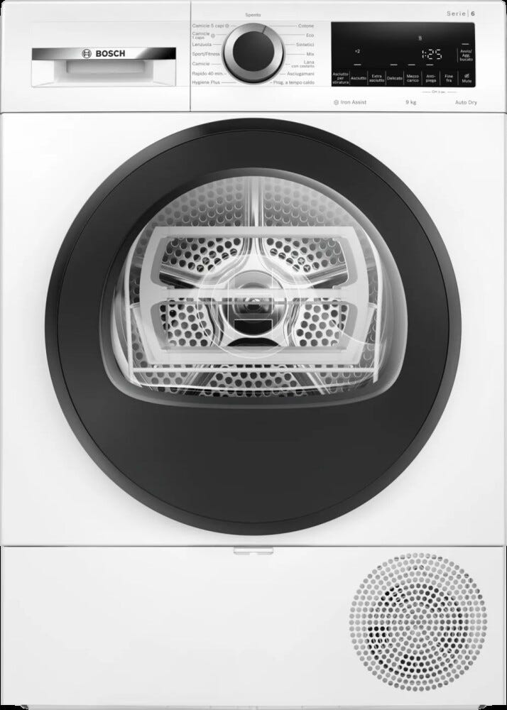 Bosch WQG243C0II Serie 6 Asciugatrice cm. 60 - capacità 9 kg - bianco