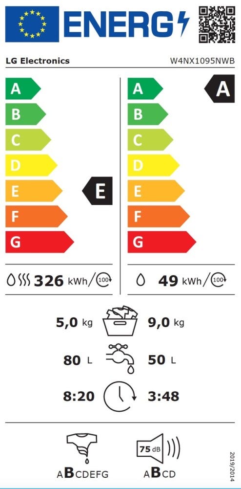 Haier HWD100-BP16929AS I-Pro Serie 1 Lavasciuga cm. 60 - lavaggio 10 kg - asciugatura 6 kg - bianco