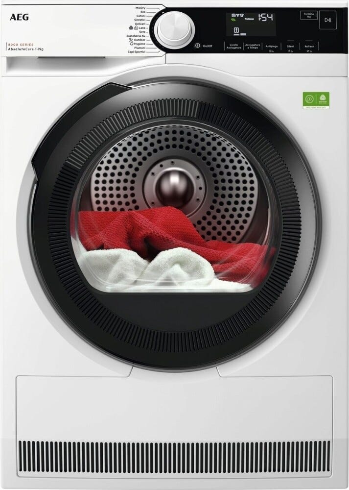 AEG TR8HDBG9B Serie 8000 Absolutecare® Asciugatrice cm. 60 - capacità 9 kg - bianco
