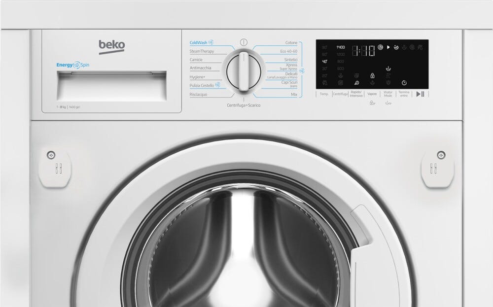 Beko WIT8A4BW Lavatrice da incasso cm. 60 - capacità 8 kg - bianco