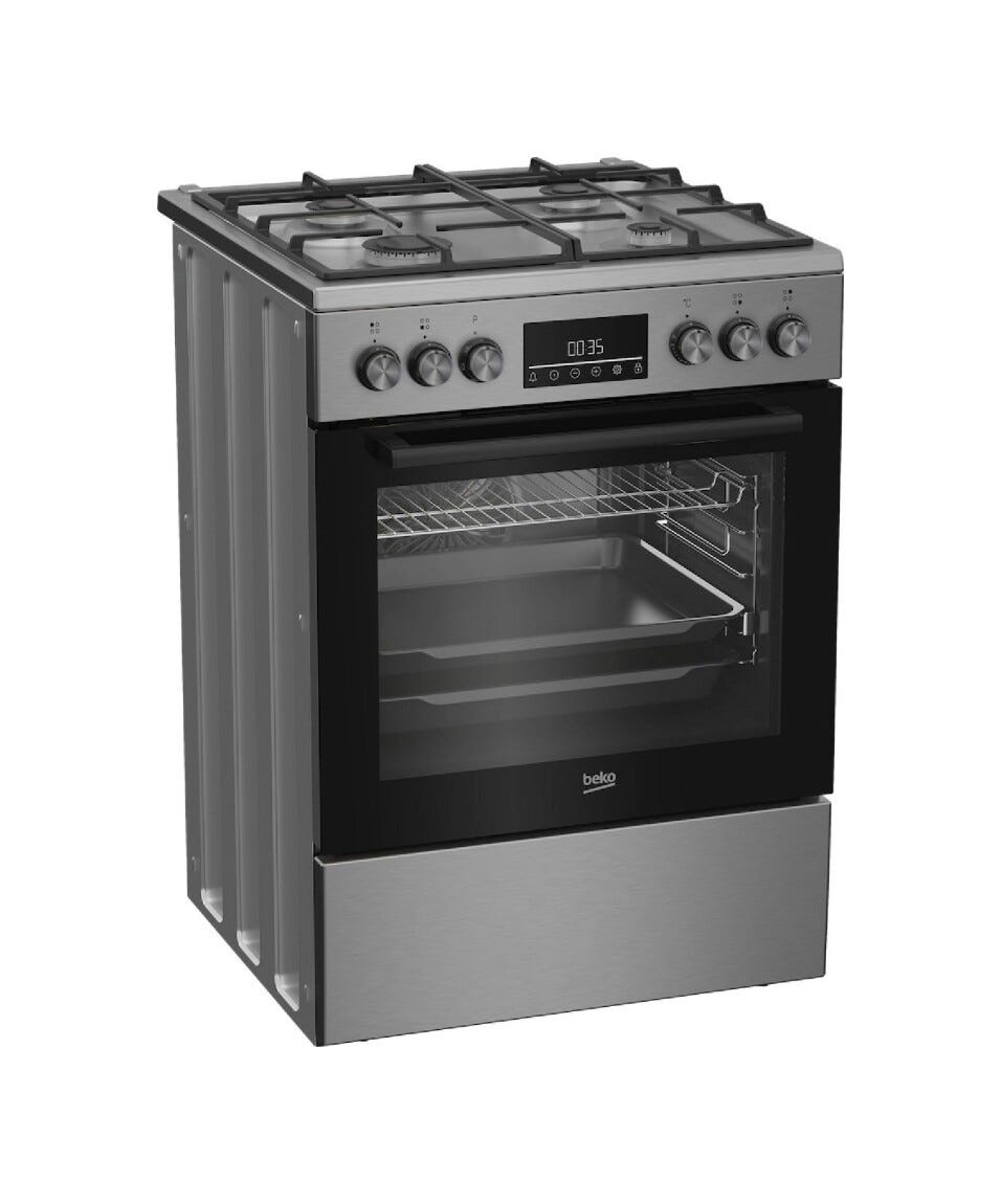 Beko FBM62330GXTN Cucina da accosto cm. 60 - 4 zone a gas - 1 forno elettrico - inox
