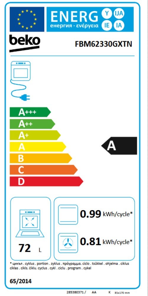 Beko FBM62330GXTN Cucina da accosto cm. 60 - 4 zone a gas - 1 forno elettrico - inox