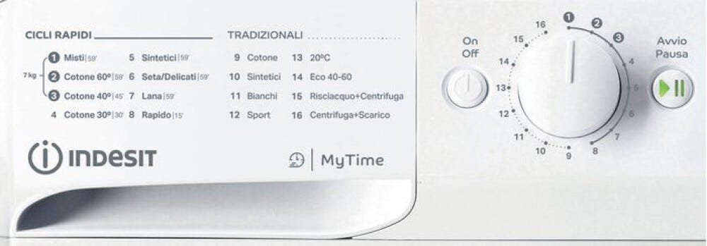 Indesit MTWC71296WIT Lavatrice cm. 60 - capacità 7 kg - bianco