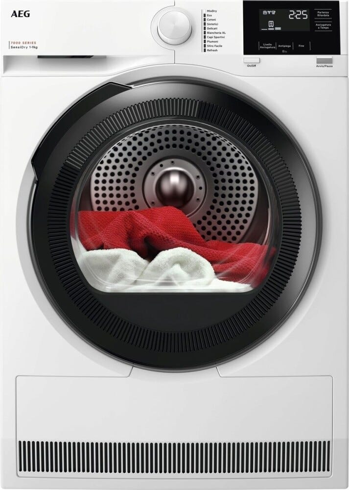 AEG TR7HG9C Serie 7000 SensiDry Asciugatrice cm. 60 - capacità 9 kg - bianco