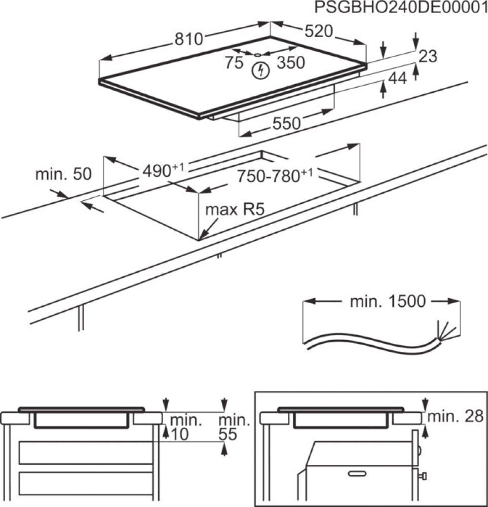 AEG TK85IM0BSZ Serie 6000 Flex Piano cottura a induzione cm. 83 - saphirmatt