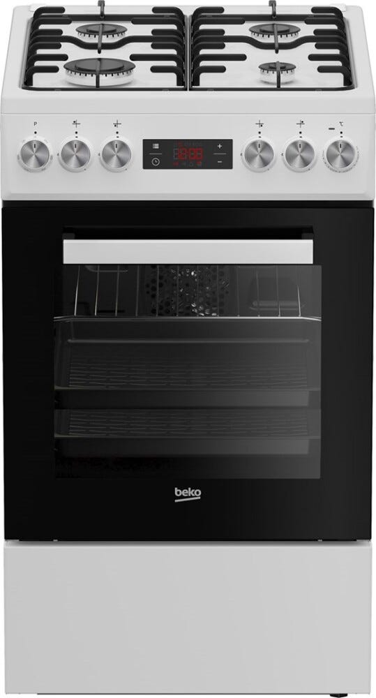 Beko FSE52323DWD Cucina da accosto cm. 50 - 4 fuochi gas + forno elettrico - bianco