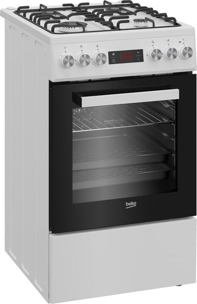 Beko FSE52323DWD Cucina da accosto cm. 50 - 4 fuochi gas + forno elettrico - bianco