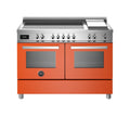 Bertazzoni PRO125I2EART Professional Cucina da accosto cm. 120 - 5 zone induzione + 1 piastra elettrica + 2 forni elettrici - scaldavivande - arancione