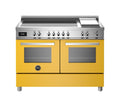 Bertazzoni PRO125I2EGIT Professional Cucina da accosto cm. 120 - 5 zone induzione + 1 piastra elettrica + 2 forni elettrici - scaldavivande - giallo