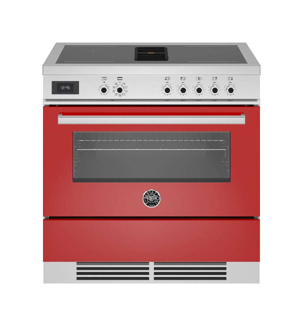 Bertazzoni PROCH94I1EROT Professional Cucina da accosto cm. 90 - 4 zone induzione + 1 forno elettrico + cappa aspirante - rosso