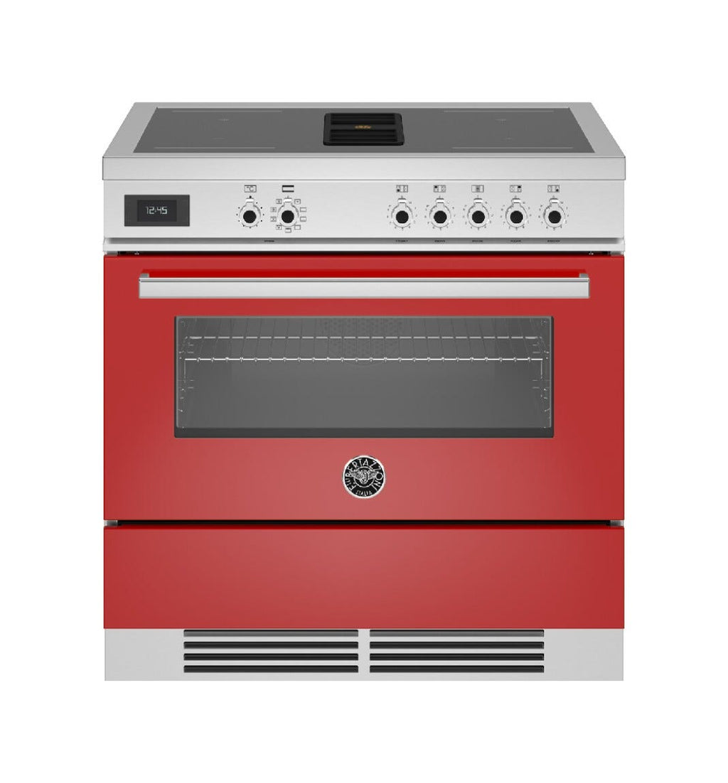 Bertazzoni PROCH94I1EROT Professional Cucina da accosto cm. 90 - 4 zone induzione + 1 forno elettrico + cappa aspirante - rosso