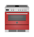 Bertazzoni PROCH94I1EROT Professional Cucina da accosto cm. 90 - 4 zone induzione + 1 forno elettrico + cappa aspirante - rosso