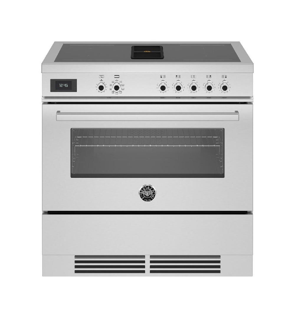Bertazzoni PROCH94I1EXT Professional Cucina da accosto cm. 90 - 4 zone induzione + 1 forno elettrico + cappa aspirante - inox
