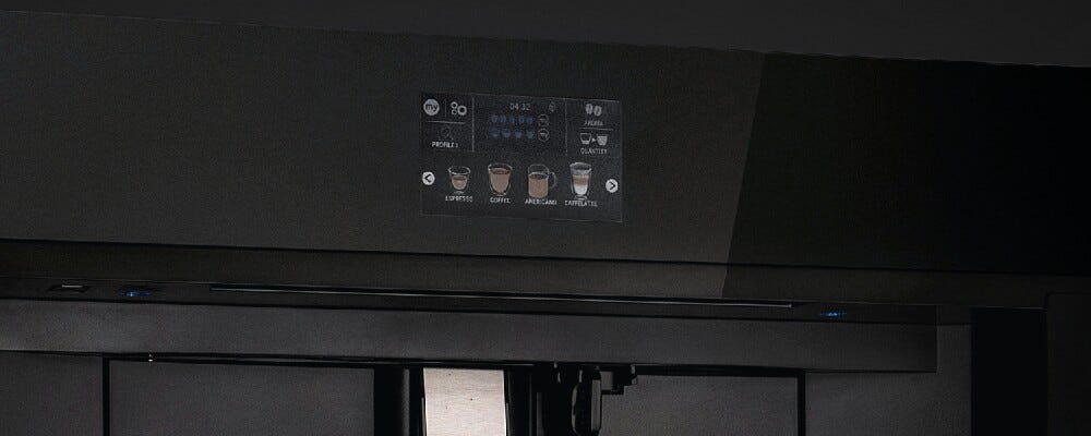 Bertazzoni CM45MOD2WTB Modern Macchina da caffè da incasso cm. 60 - vetro nero