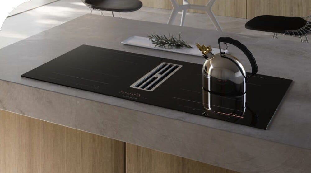 Faber GALILEO BOLD A830 Piano cottura induzione cm. 83 con cappa integrata da 630 m3/h - versione aspirante - vetroceramica nero