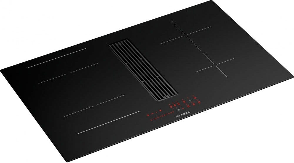 Faber GALILEO LINEAR A830 Piano cottura induzione cm. 83 con cappa integrata da 630 m3/h - versione aspirante - vetroceramica nero